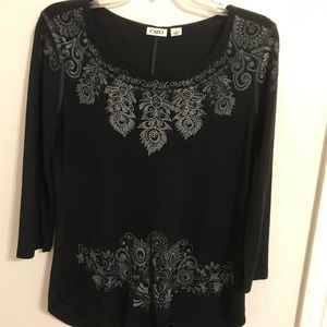 Cato, black, blinged top.